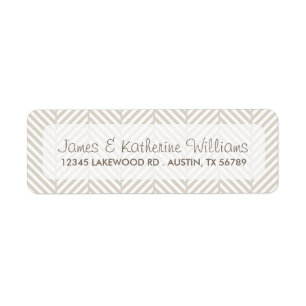 Étiquette Mariage moderne en arête de poisson beige de toile