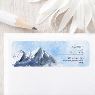 Étiquette Mariage Moderne Montagne Hivernale