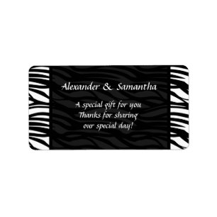 Étiquette Mariage moderne noir et blanc Cadeau ou Favoriser