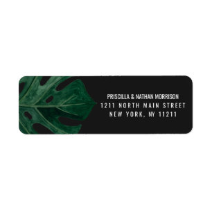 Étiquette Mariage moderne Tropical Suisse feuille d'or au fr