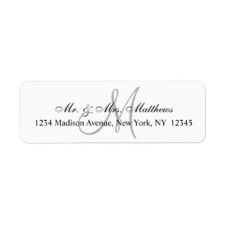 Étiquette Mariage monographique unique chic