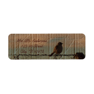 Étiquette Mariage occidental de grange de ferme d'oiseau