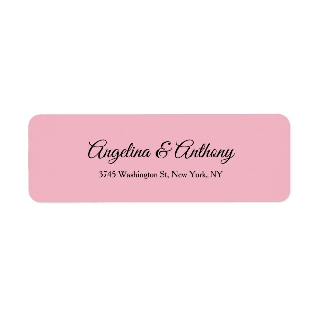 Étiquette Mariage Pale Rose Professionnel Créatif Élégant (Devant)