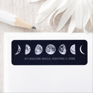 Étiquette Mariage Phases Lunaires Ciel Stellaire Céleste