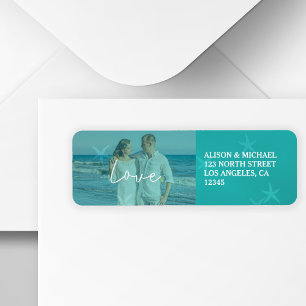 Étiquette Mariage plage aqua amour script photo sous l'eau