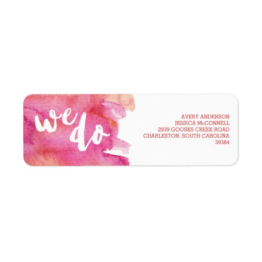 Étiquette Mariage Romance chaud d'aquarelle