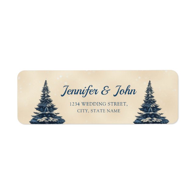 Étiquette Mariage romantique d'hiver Adresse de retour (Devant)
