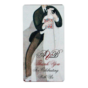 Étiquette MARIAGE ROMANTIQUE ET GROOM MARIAGE Merci