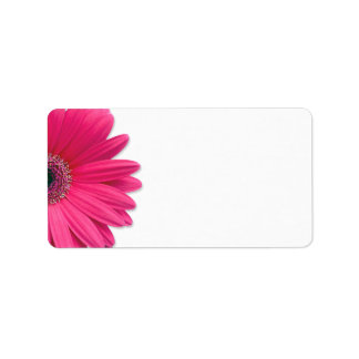 Étiquette Mariage rose Gerbera Daisy Adresse blanche