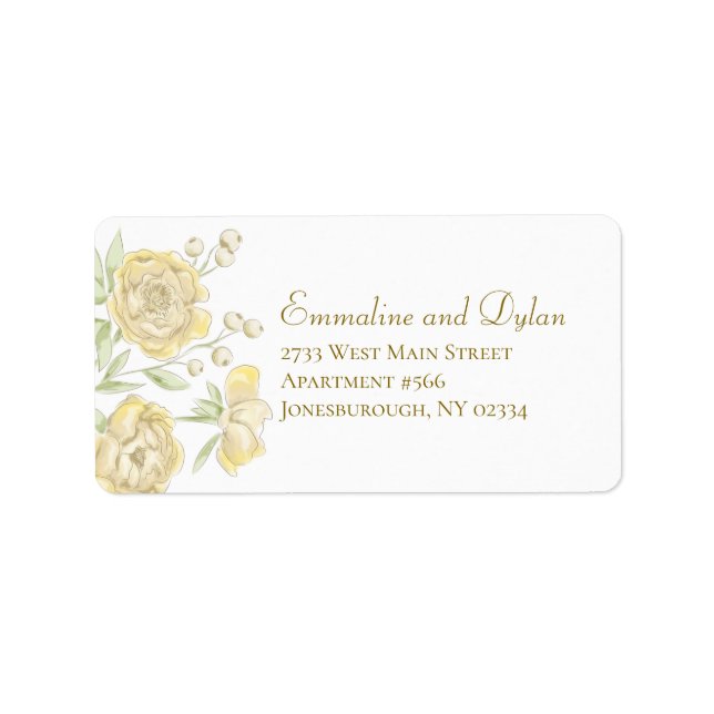 Étiquette Mariage Rose Jaune (Devant)