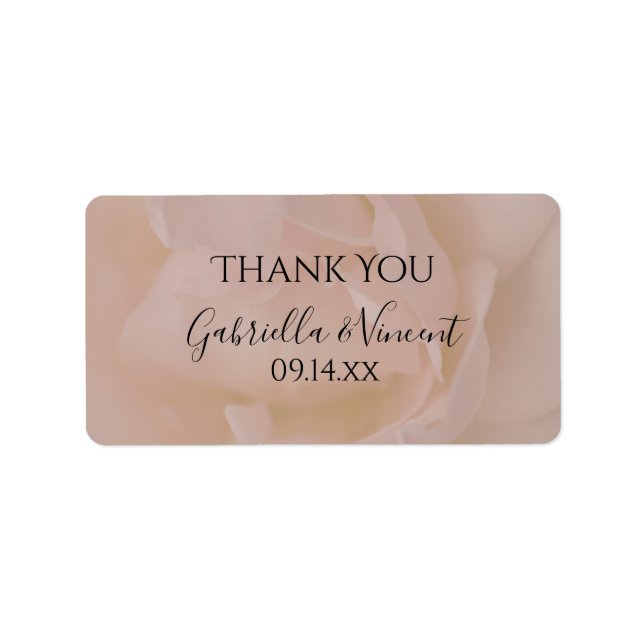 Étiquette Mariage rose pâle rose rose rose Fleur M (Devant)