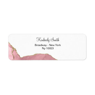 Étiquette Mariage rose Parties scintillant Gold Adresse de r