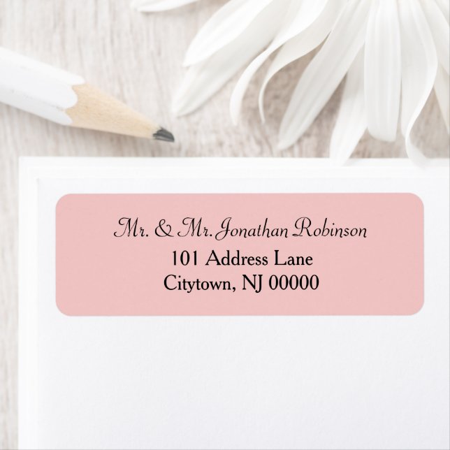 Étiquette Mariage Rose Pastel (En situation)
