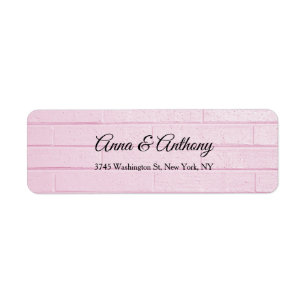 Étiquette Mariage Rose Professionnel Créatif Élégant Plat