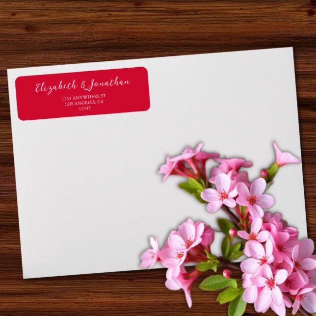 Étiquette Mariage Rouge Cerise (Créateur téléchargé)