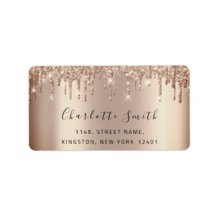 Étiquette Mariage RSVP  de la nuptiale Rose Parties scintill