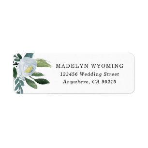 Étiquette Mariage rustique d'aquarelle florale bleue