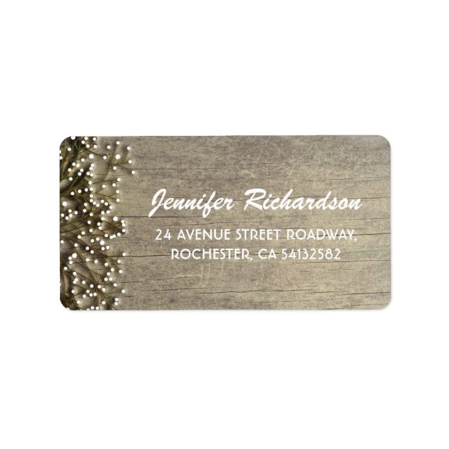 Étiquette mariage rustique du souffle du bébé (Devant)