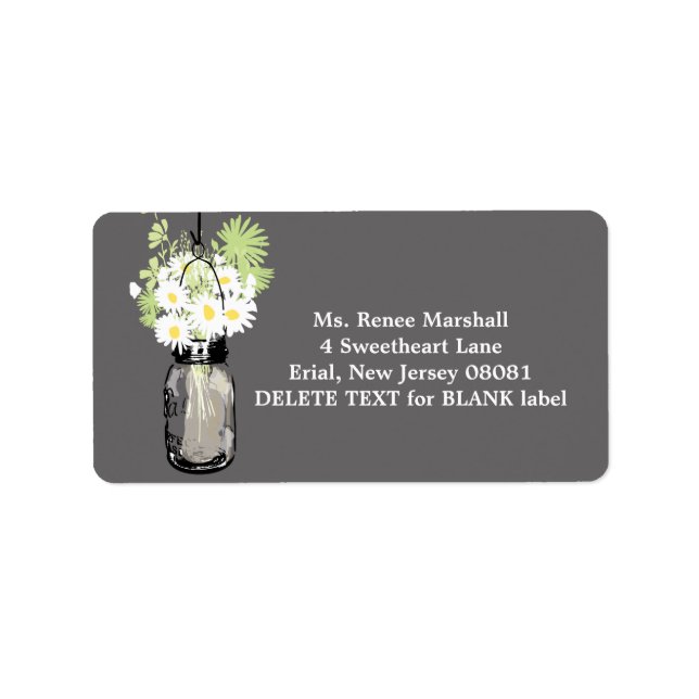 Étiquette Mariage rustique Hanging Mason Jar (Devant)