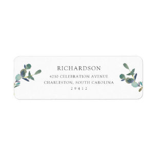 Étiquette Mariage simple d'aquarelle de la crête