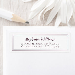 Étiquette Mariage simple RSVP violet blanc