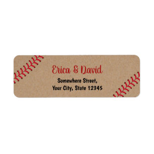 Étiquette Mariage sportif de baseball Rustic Kraft