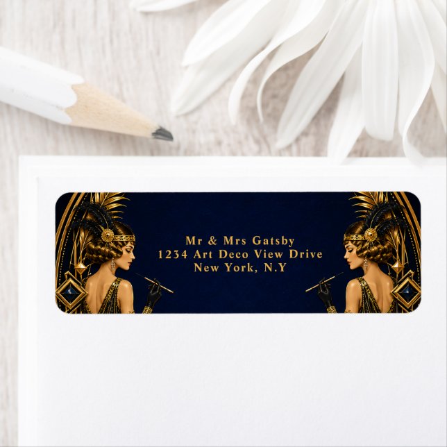 Étiquette Mariage thème élégant Gatsby flapper girls  (En situation)