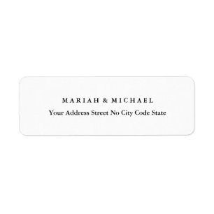 Étiquette Mariage Trend Minimaliste Nom Professionnel Adress
