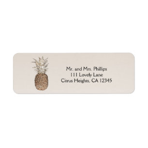 Étiquette Mariage Tropical Hawaïen Rustique Ananas