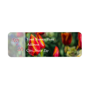 Étiquette Mariage Tulipe texturé