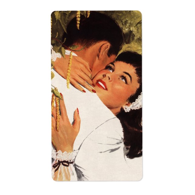 Étiquette Mariage Vintage, Amour et Romance (Devant)