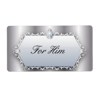 Étiquette Mariage Vintage Pour Lui Pearl Argent Romantique