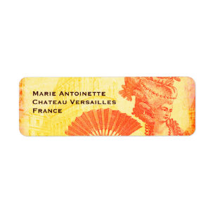 Étiquette Marie Antoinette et coucher du soleil d'orange