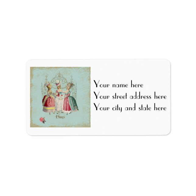 Étiquette Marie Antoinette Mesdames en attente (Devant)