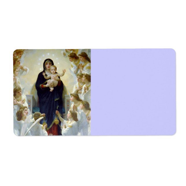 Étiquette Marie avec les anges - Regina Angelorum (Devant)