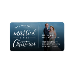 Étiquette Marié Little Christmas Holiday Adresse du Mariage