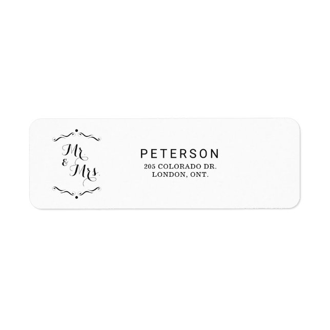 Étiquette Mariés Simple Blanc (Devant)