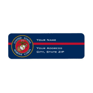 Étiquette Marine Corps des USA - bleu