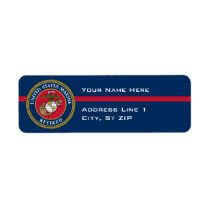 Étiquette Marine Corps des USA - bleu retiré