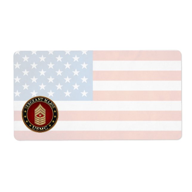 Étiquette Marines des États-Unis : Sergent-major (SgtMaj de  (Devant)