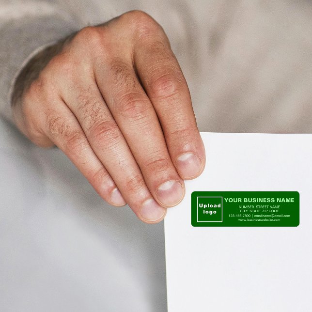 Étiquette Marque commerciale sur adresse de retour vert mono (Monochrome green return address label with your business brand)