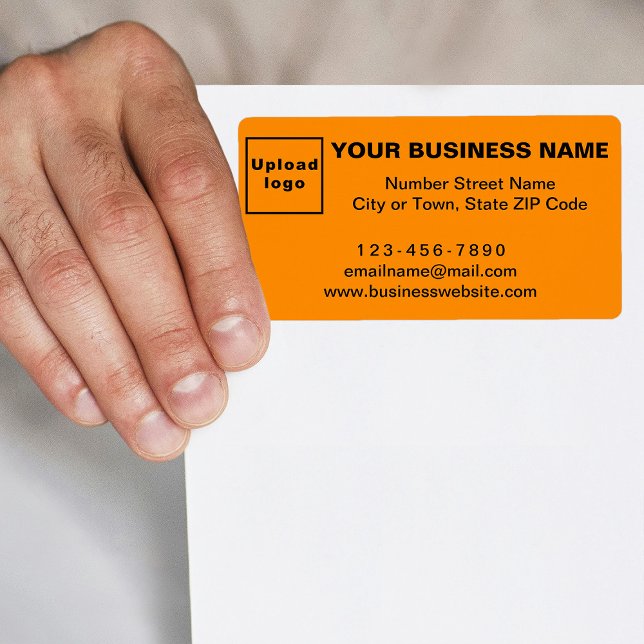 Étiquette Marque commerciale sur l'étiquette d'expédition Or (Orange shipping label with your business brand)