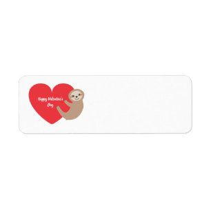 Étiquette Marque d'adresse de retour Valentine's Day Sloth