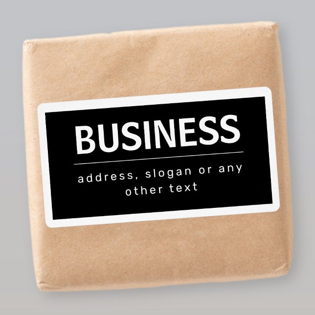 Étiquette Marque ou nom d'entreprise moderne gras | Noir & B (Créateur téléchargé)