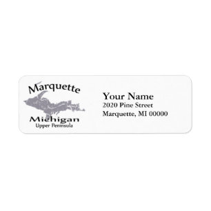 Étiquette Marquette Michigan Map Design Return Adresse :