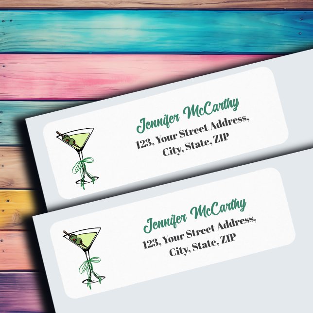 Étiquette Martini Return Address Label (Créateur téléchargé)