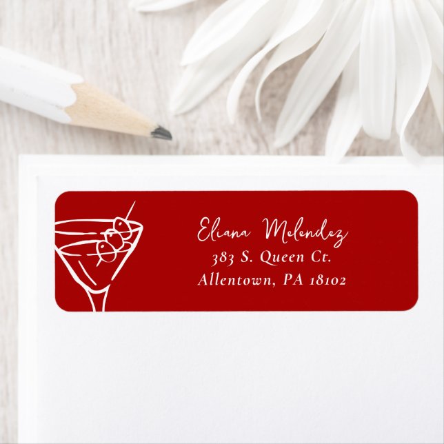 Étiquette Martini Return Address Labels (En situation)