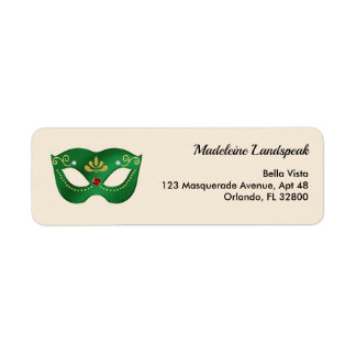 Étiquette Mascarade Vert Émeraude Chaleur Chandelle Ivoire