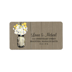 Étiquette Mason Jar Daisées sauvages & Billy Balls