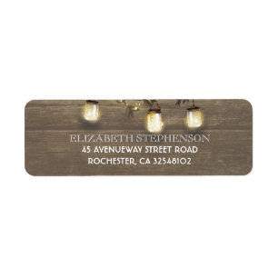 Étiquette Mason Jar illumine le Mariage de la grange rustiqu